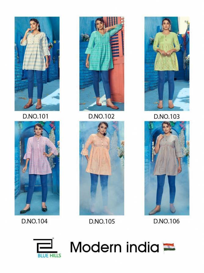 Blue Hills Modern India 1 Latest Designers Festive Wear Cotton Western Top Collection